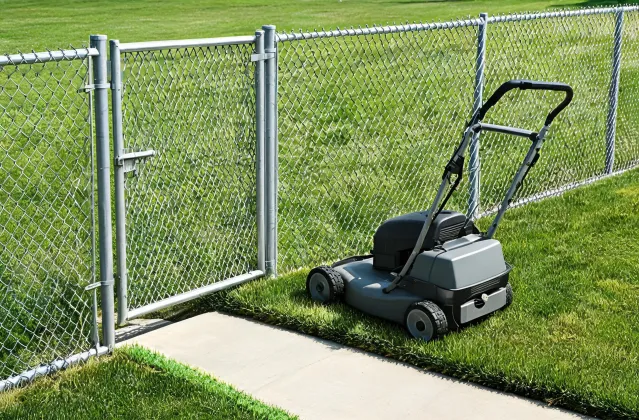 Service access gate and lawn edge